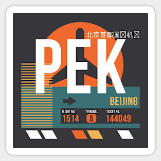 Beijing (PEK) Airport Code Baggage Tag Sticker